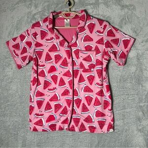 Munki Munki Pajama Top Womens XL Short Sleeve Button Up Watermelon Soft Sleep‎